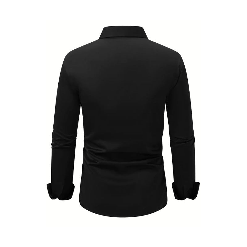 Men's Classic Solid Color Business Button-Down Shirt