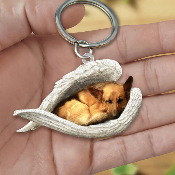 Angel 🪽 wings covering are sleeping bestie fur buddies memories Keychain