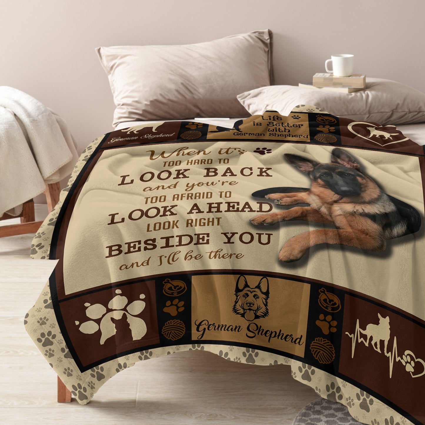 German Shepherd Dog Flannel Fleece Throw Blanket