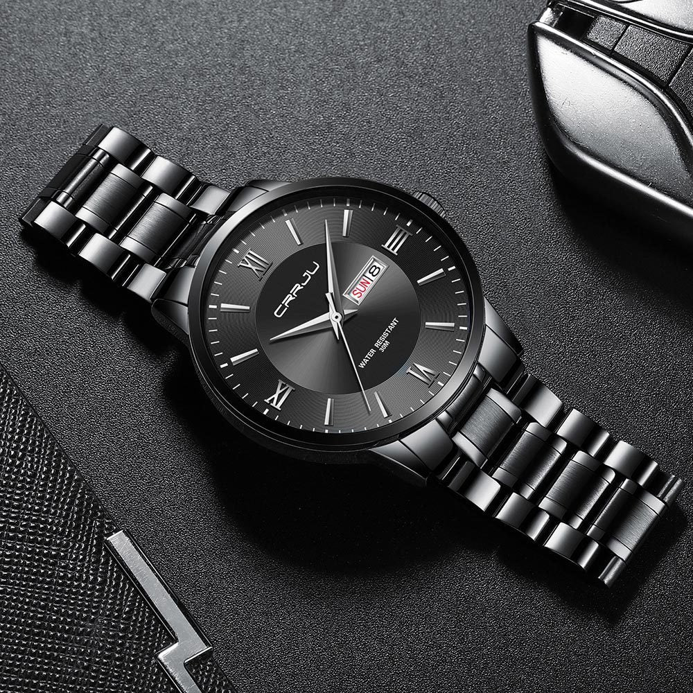 Sheila Merchandise men's casual business watch in black stainless steel high-quality business watch