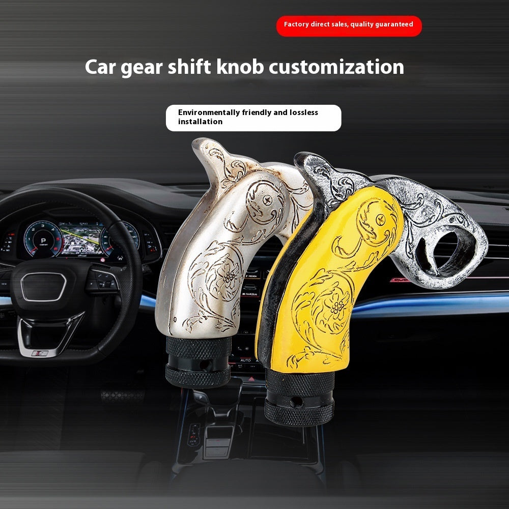 Custom resin gear shift knob with unique designs for car modification enthusiasts