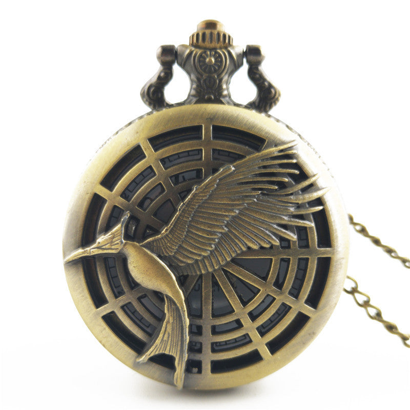 Elegant Vintage Pocket Watch – Retro Bird & Arrow Design Gift Idea"