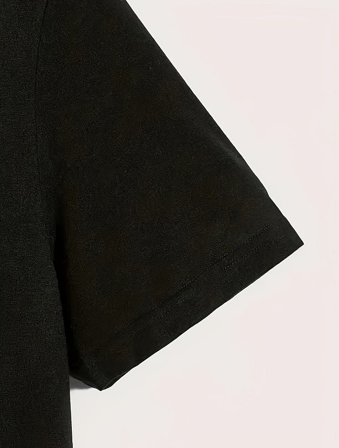 Close-up of black Dad Paradise women's plus size dad memorial women's t-shirt sleeve by Sheila Merchandise