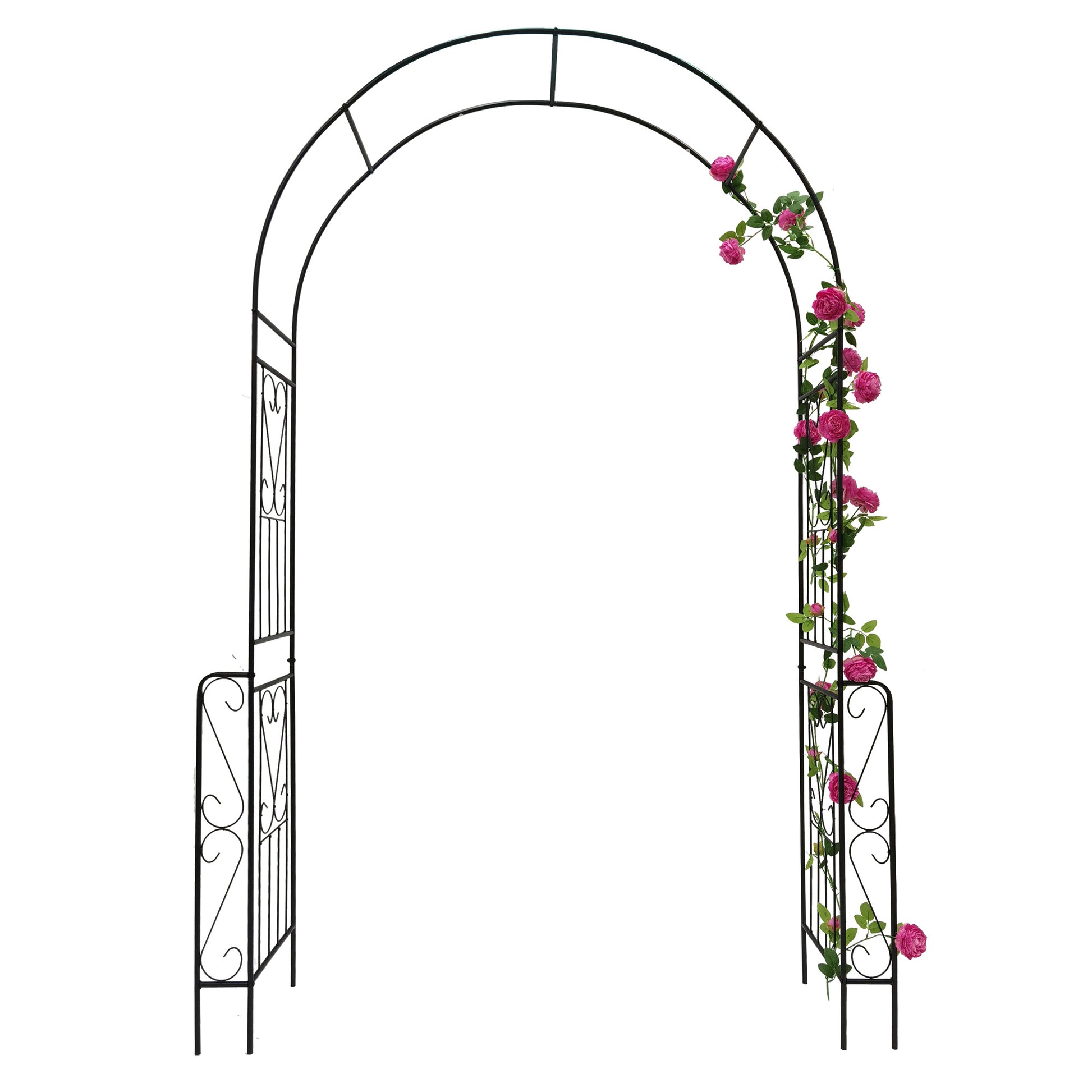 Sheila Merchandise decorative garden arch for climbing plants featuring elegant design with flowers