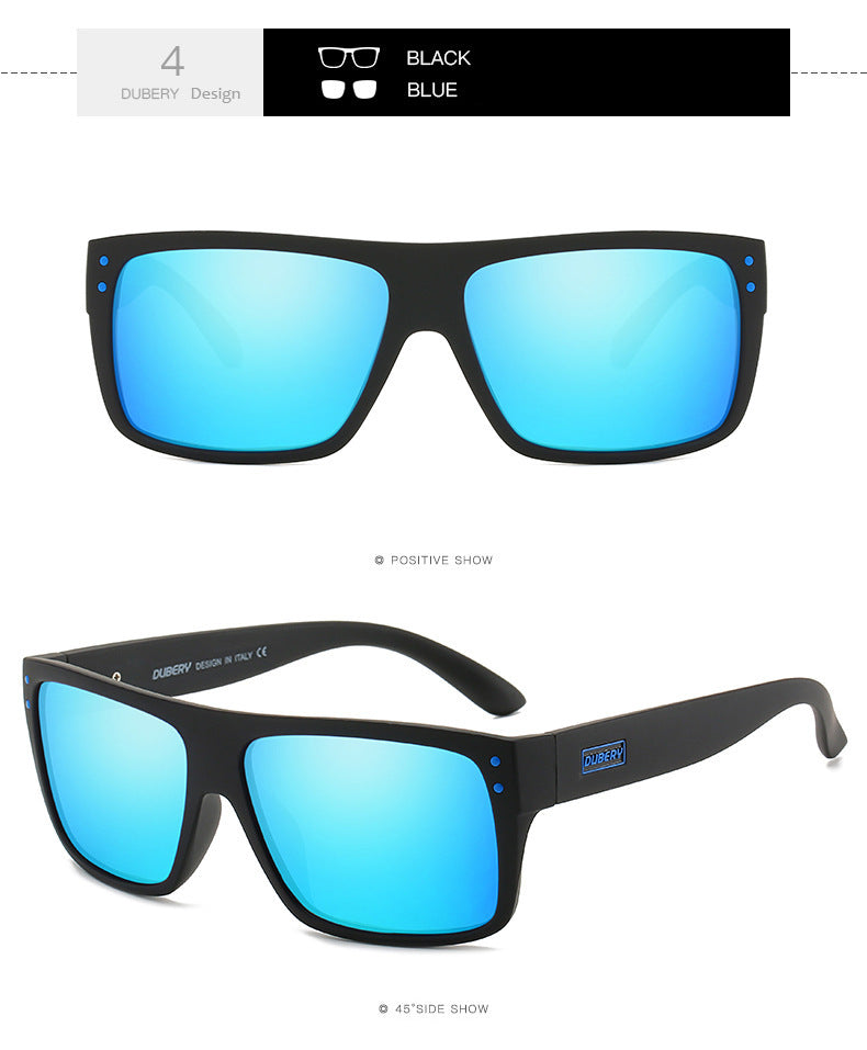 Sheila Merchandise polarized fishing sunglasses with black frame and blue mirrored lenses