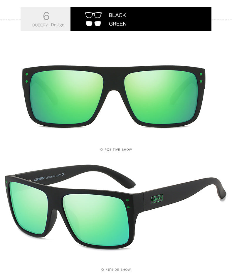 Sheila Merchandise polarized fishing sunglasses with black frame and green mirrored lenses