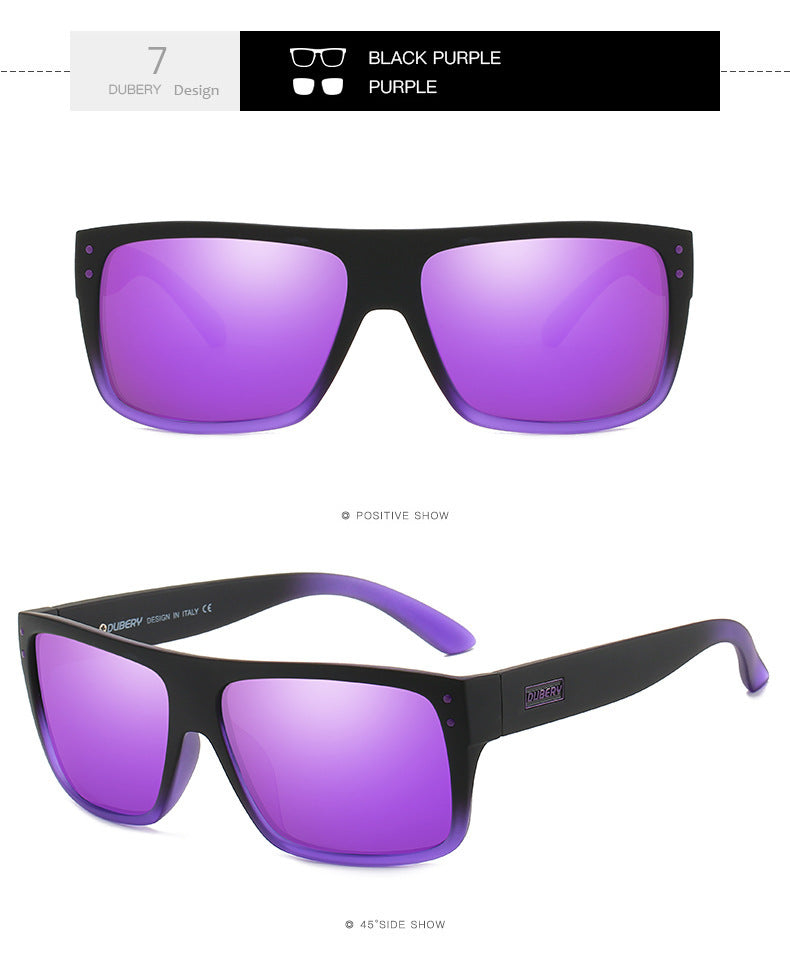 Sheila Merchandise black purple polarized fishing sunglasses with purple lenses and frame accents