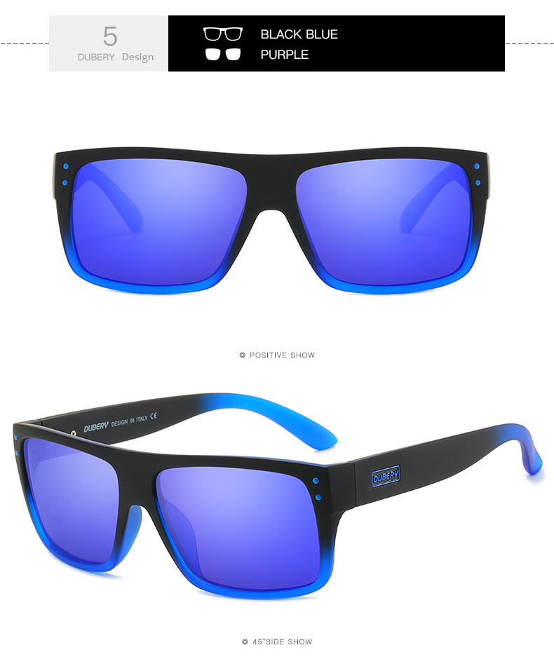Sheila Merchandise polarized fishing sunglasses with black frames and blue mirrored lenses