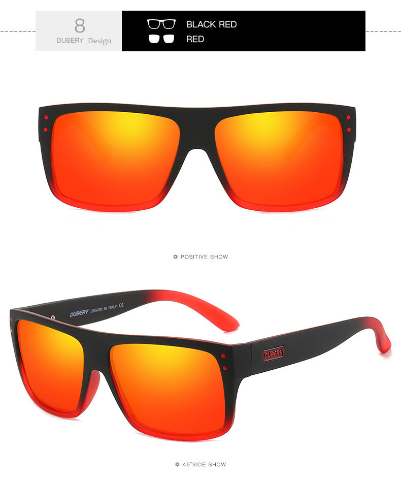Sheila Merchandise polarized fishing sunglasses with black red frame and orange reflective lenses