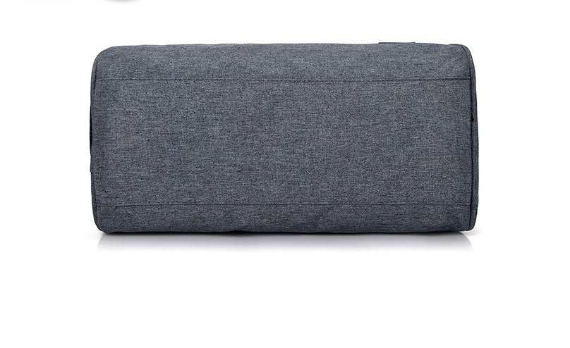 Bottom view of Sheila Merchandise durable sports gym bag in dark gray fabric