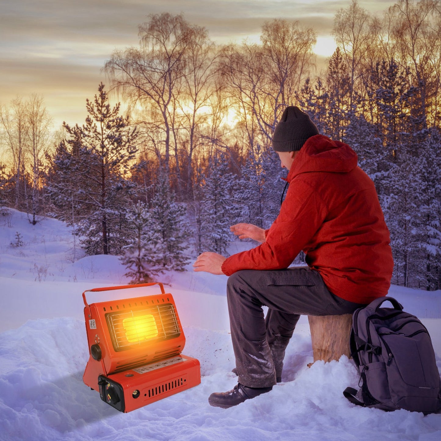 2 In 1 Portable Outdoor Butane Gas Heater & Cooking Stove Cooker For Camping Fishing RV