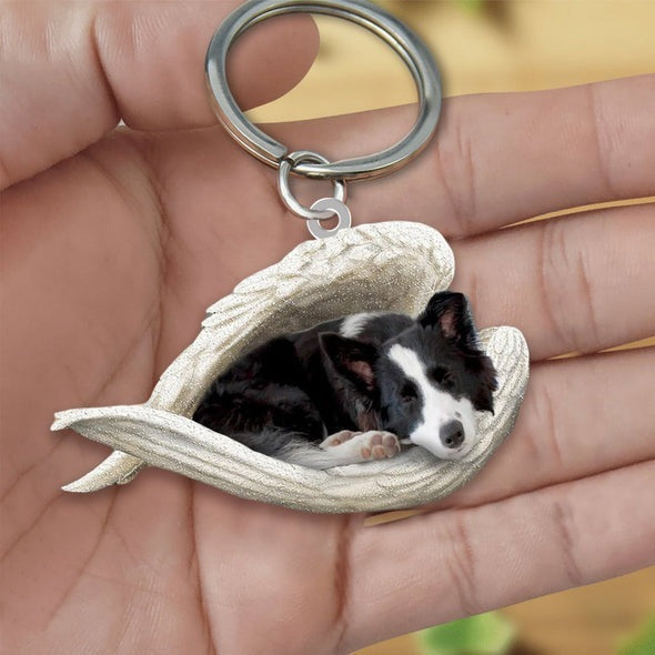 Angel 🪽 wings covering are sleeping bestie fur buddies memories Keychain