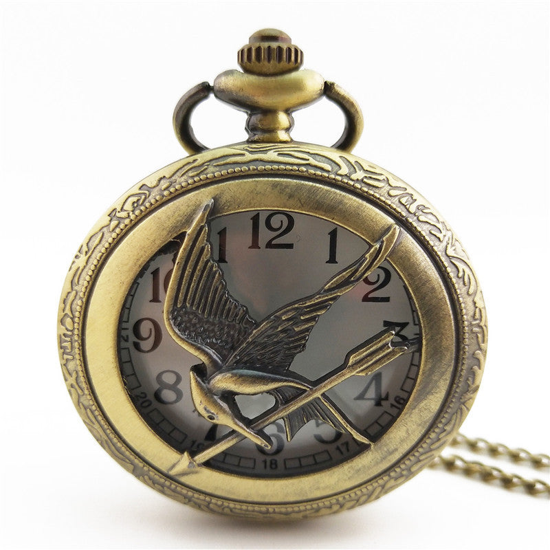 Elegant Vintage Pocket Watch – Retro Bird & Arrow Design Gift Idea"