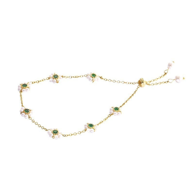 Pearl Flower Bracelet – Elegant All-Match Adjustable Chain for Women"