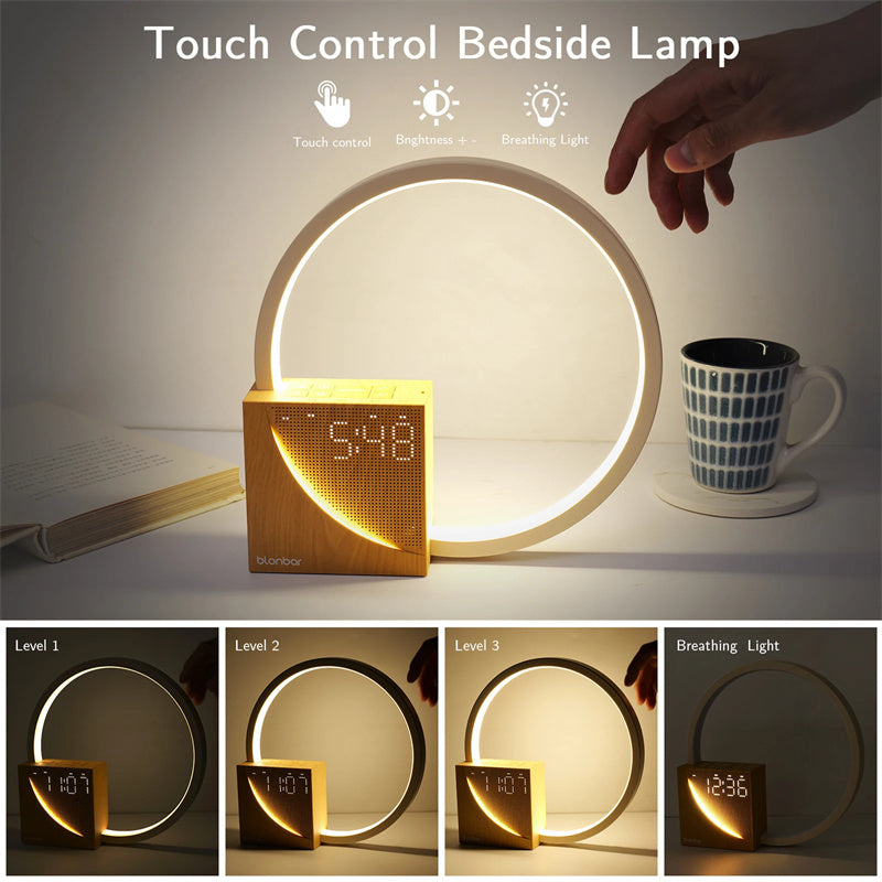 Bedside Touch Lamp with Natural Sounds and Alarm Clock
