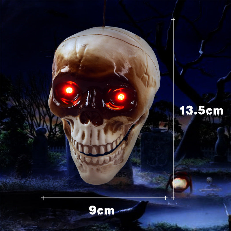 Animated Floating Skeleton Decorations Realistic Halloween Skull Head Halloween Decorations Scary Sound Spooky Decoration