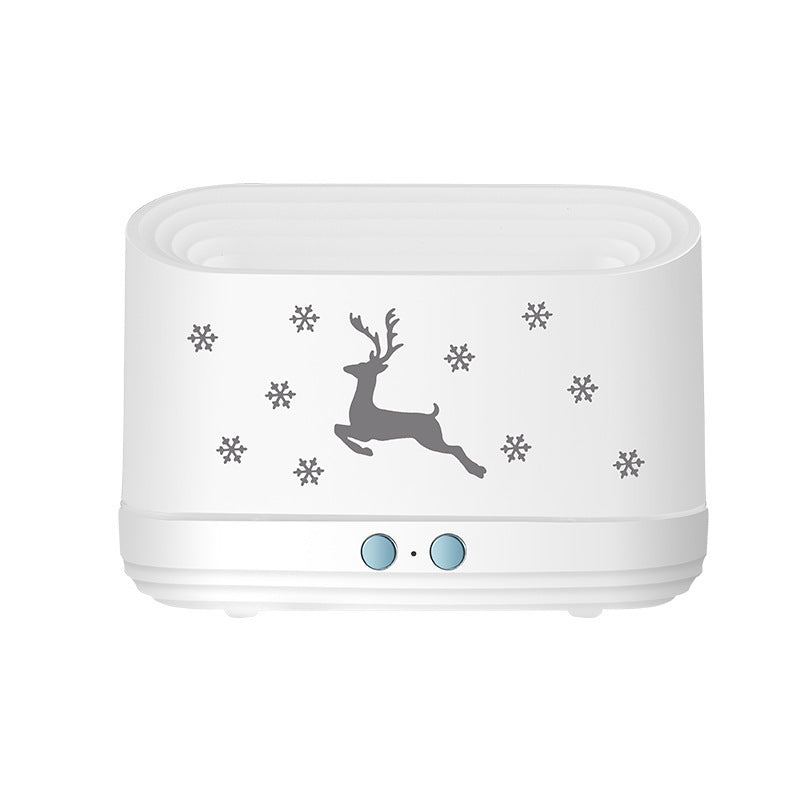 Sheila Merchandise Elk flame humidifier diffuser with reindeer and snowflake design in white
