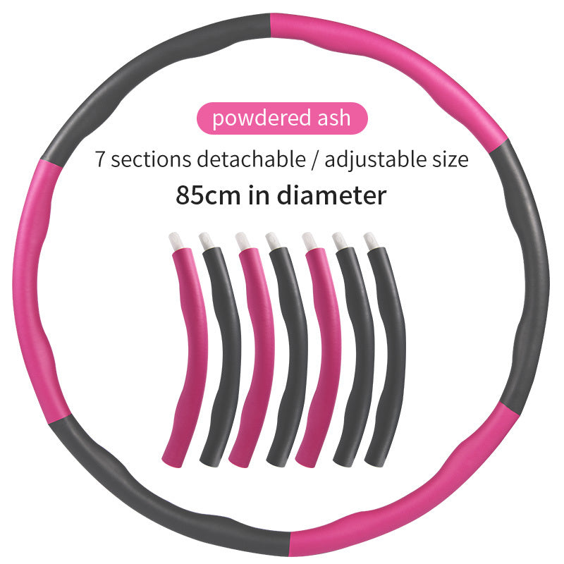 Sheila Merchandise exercise hoop for weight loss with 7 detachable sections in pink and black