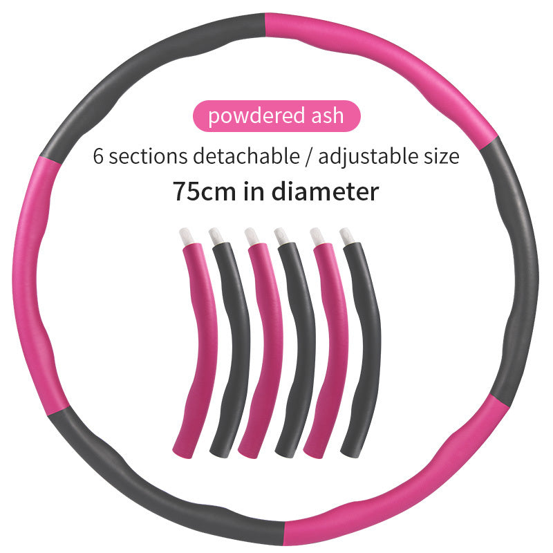 Sheila Merchandise exercise hoop for weight loss with 6 detachable sections in pink and black