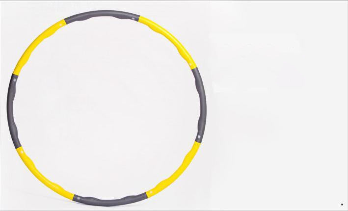 Yellow and gray exercise hoop for weight loss designed for home workout and slimming