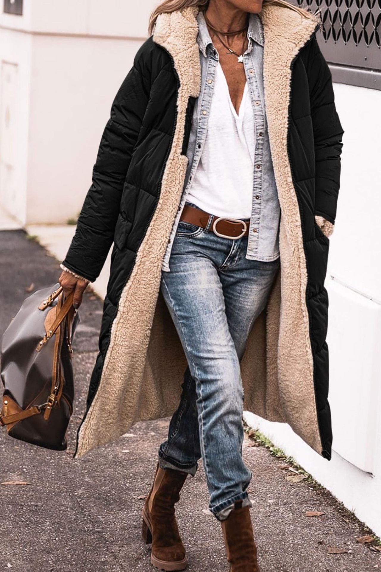 Women's Hooded Double-Sided Long Coat