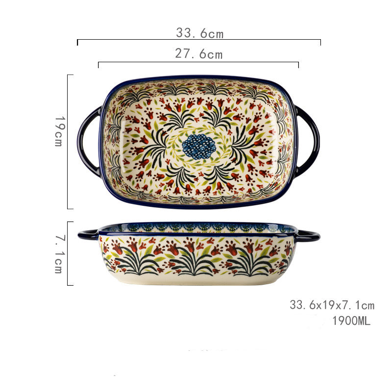 Floral design baking dish by Sheila Merchandise in a rectangular shape for microwave use