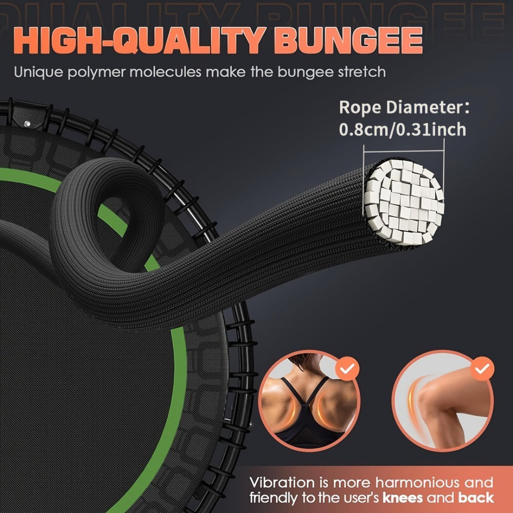 High-quality bungee rope with 0.8cm diameter on home fitness trampoline for harmonious vibration