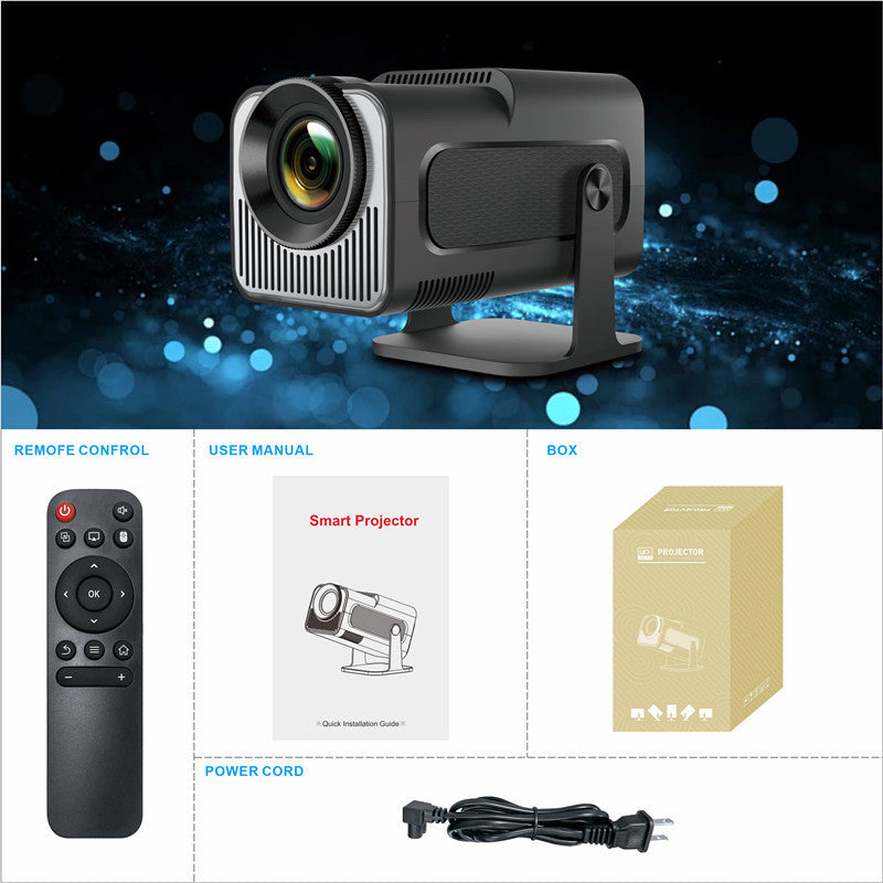 New Bluetooth portable home cinema projector with remote control user manual and power cord