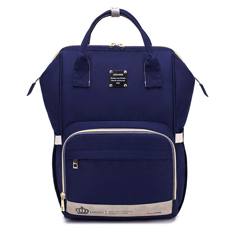 Navy blue parent-approved diaper backpack from Sheila Merchandise with multiple compartments and sturdy handles