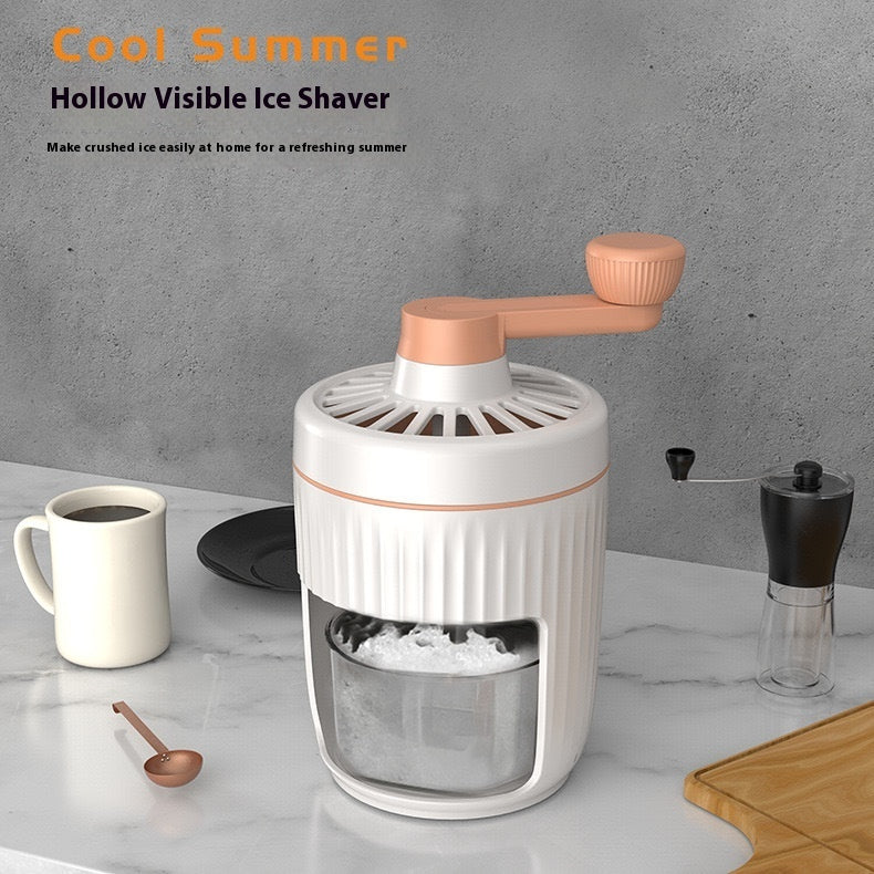 Sheila Merchandise mini slush machine for home manual ice shaver with hollow visible design on kitchen counter