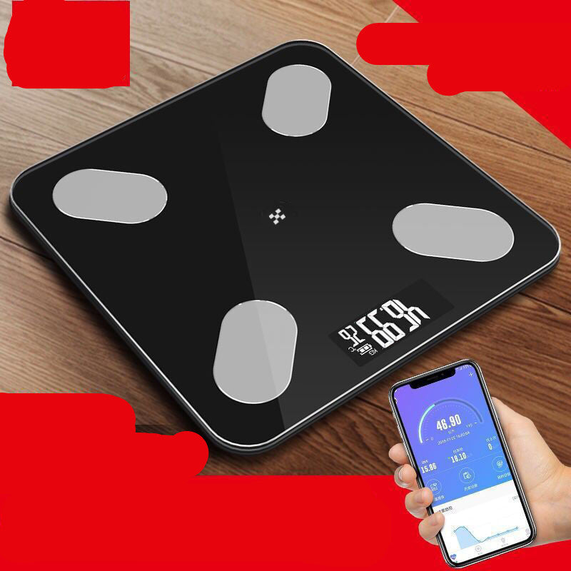 Sheila Merchandise Bluetooth smart body fat scale in black with digital display and smartphone app