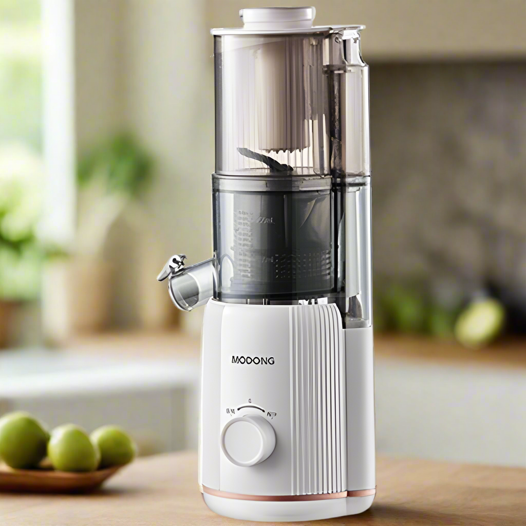 Sheila Merchandise home juicing machine MOODONG white juicer with clear top for fresh fruit juice