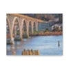 Newport Oregon bridge canvas artwork depicting a scenic view with arches over calm water