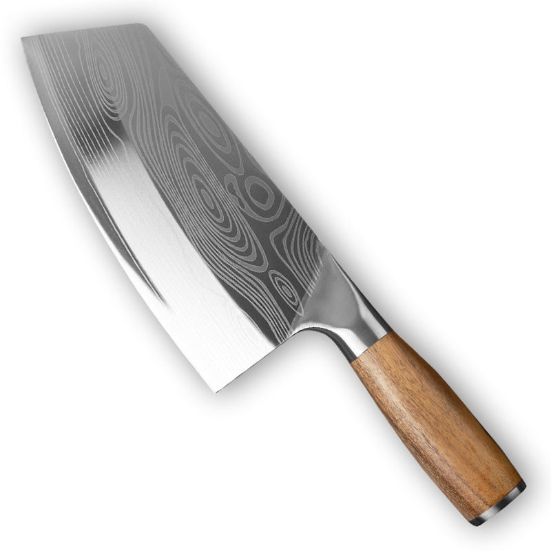 Sheila Merchandise premium stainless steel kitchen knife with wooden handle and patterned blade