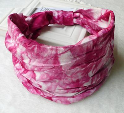 Sheila Merchandise retro tie dye headband in pink and white vibrant colors with soft fabric