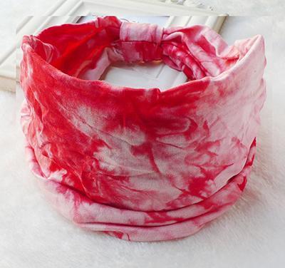 Sheila Merchandise retro tie dye headband in red and white with soft fabric and stretchy design