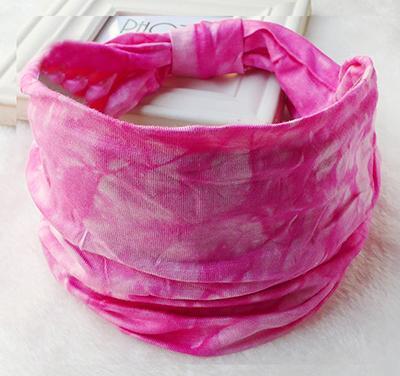 Pink retro tie dye headband with soft fabric and vibrant pattern from Sheila Merchandise
