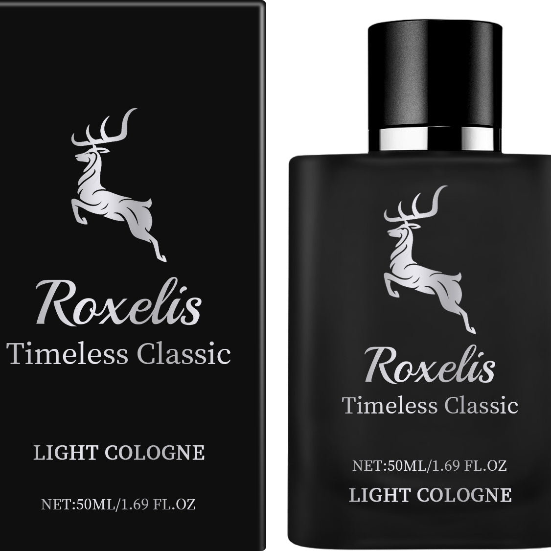 Roxelus Timeless Classic Light Cologne for Men with a Fresh Scent Cologne for Men in a sleek black bottle