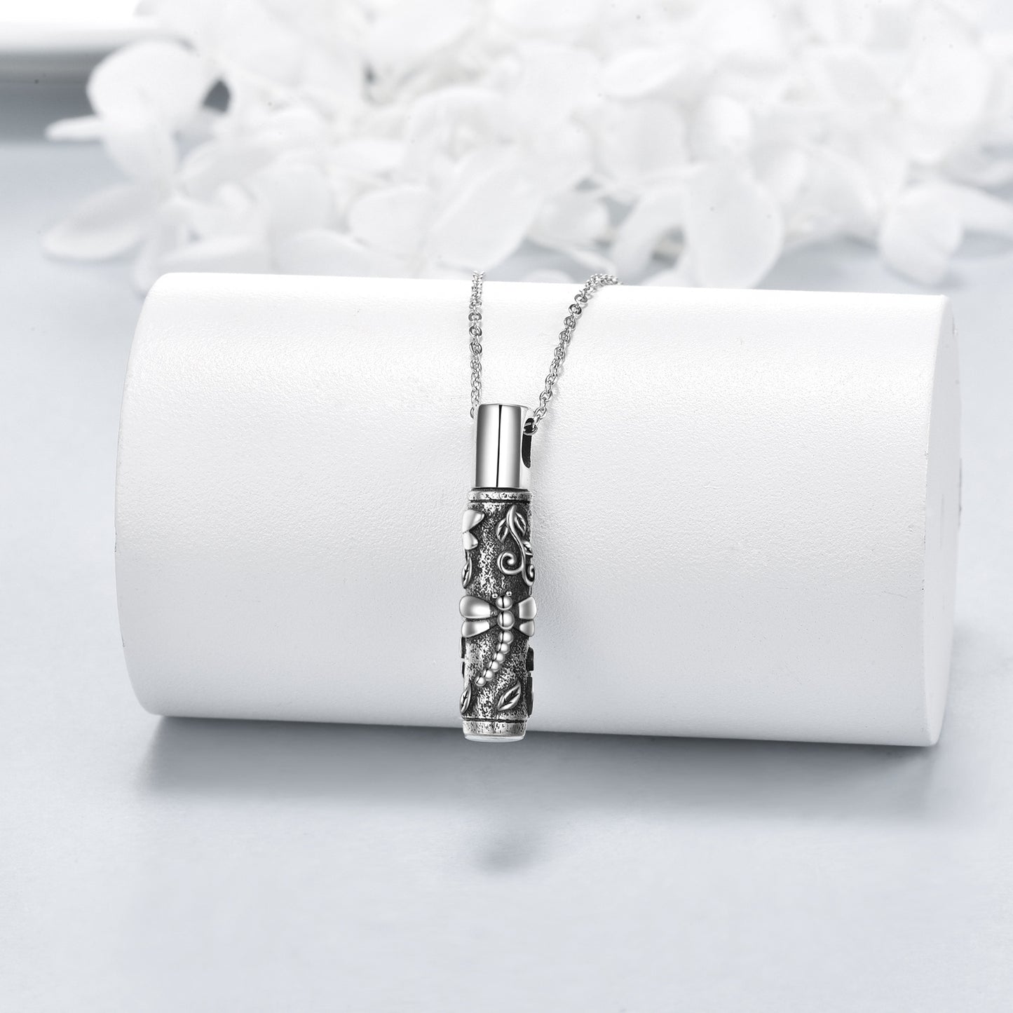 925 sterling silver dragonfly urn pendant for ashes with intricate design by Sheila Merchandise