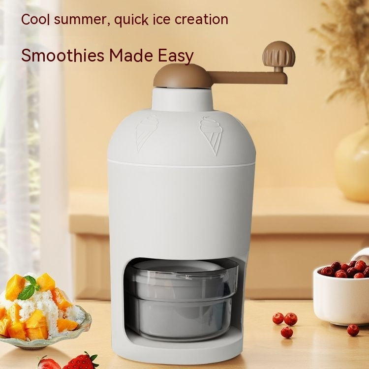 Sheila Merchandise manual ice crusher summer snow cone machine in white and brown for household use