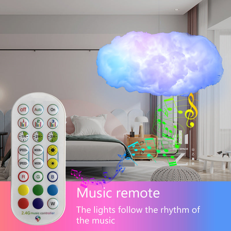 USB cloud light app control with remote for music sync lighting in modern bedroom