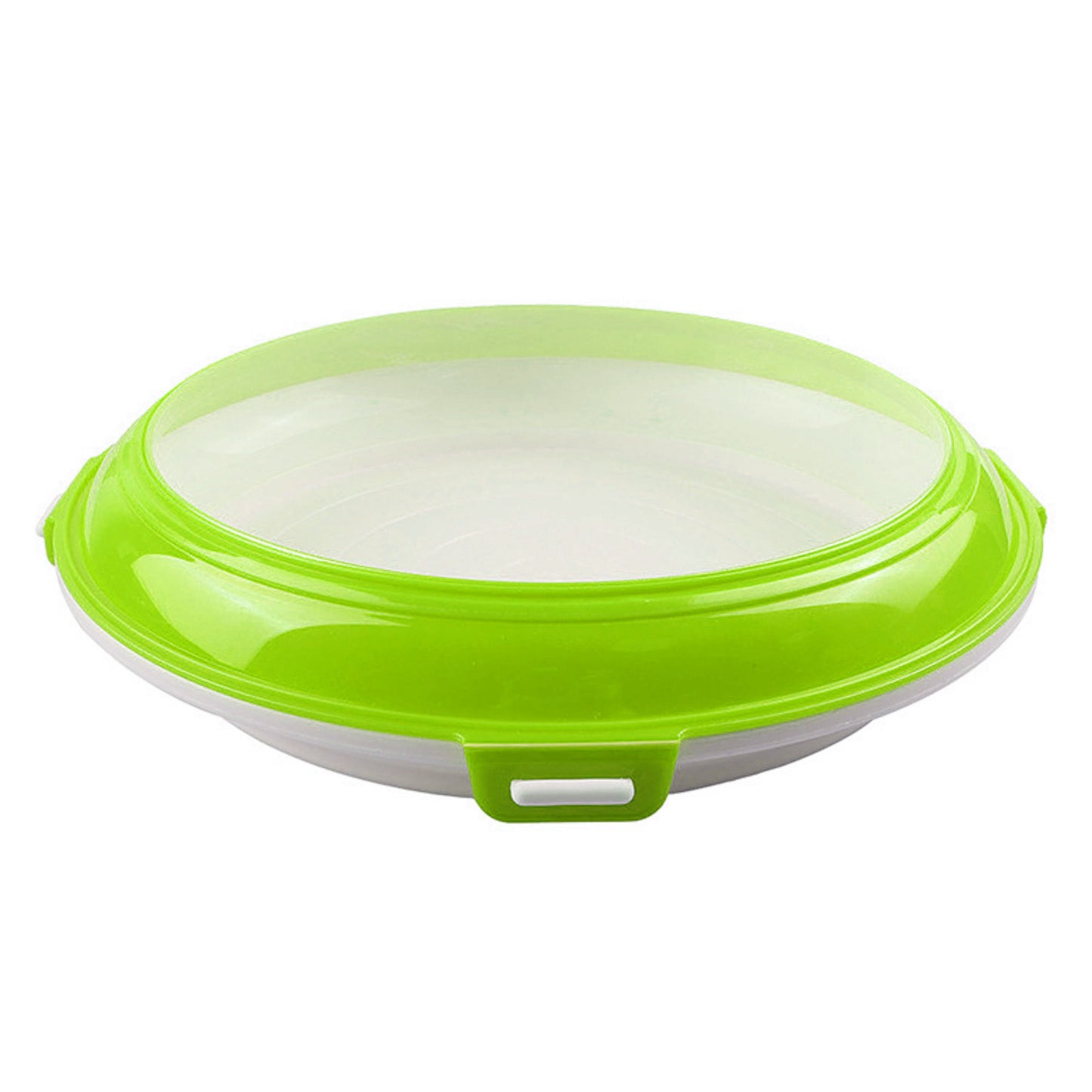 Green and white food vacuum preservation tray by Sheila Merchandise for airtight food storage
