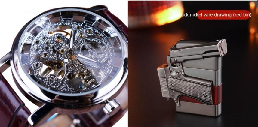 Luxury skeleton watch men's classic mechanical watch showcasing intricate inner workings by Sheila Merchandise