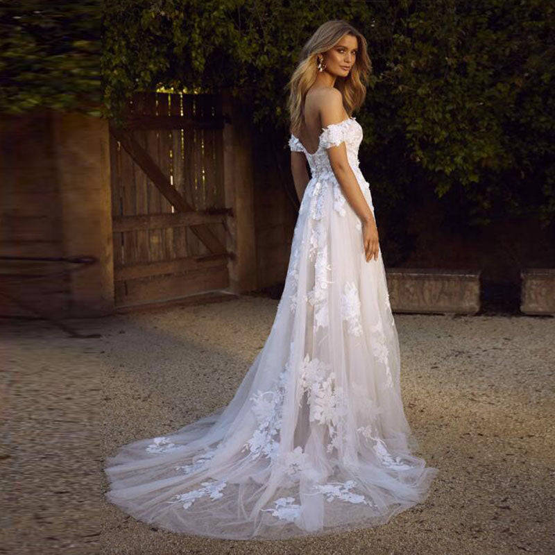 Timeless Elegance Lace Wedding Gown”