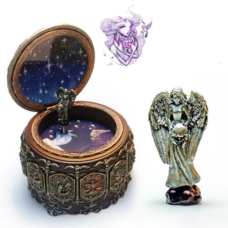 Twelve Constellation Resin Music Box – Zodiac-Themed Decorative Gift