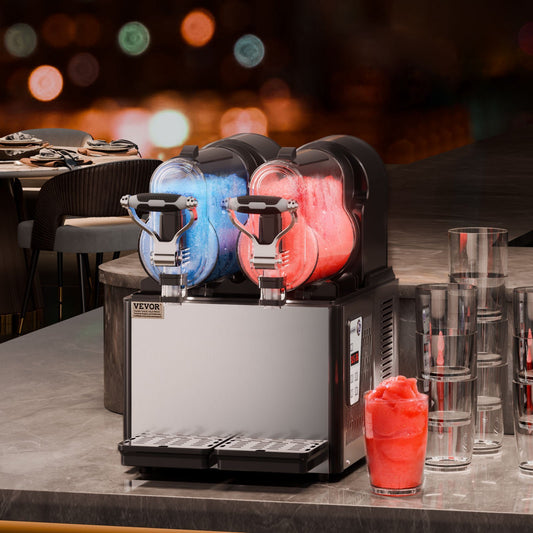 Slush Beverage Dispenser with Temperature Retention.