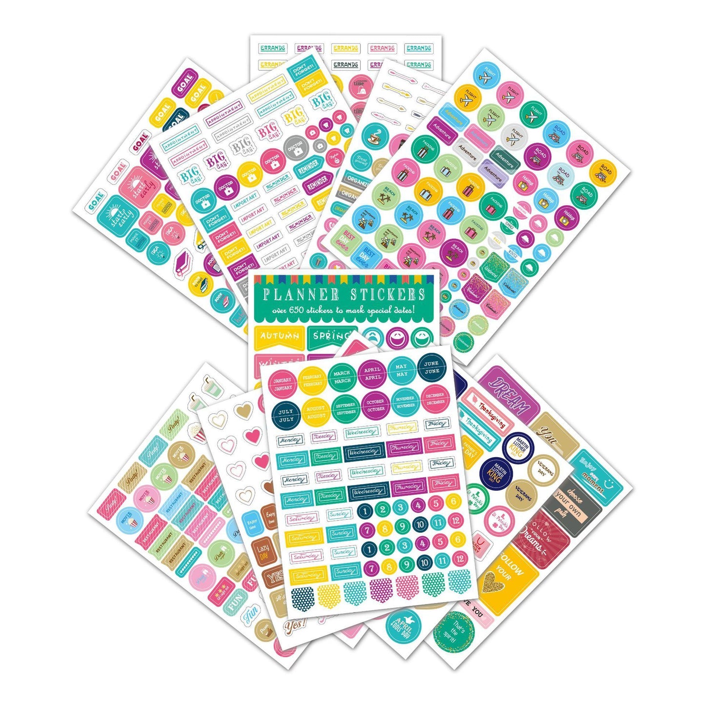 Planner Stickers Set Seasonal Monthly  Pack 24 Sheets