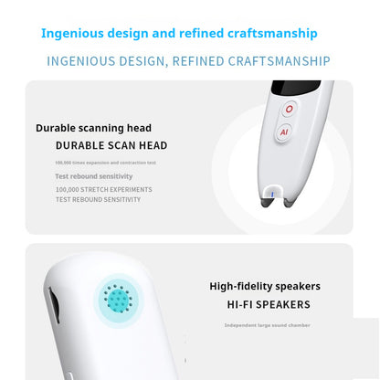 12 language translation device with durable scan head and high-fidelity speakers for accurate communication
