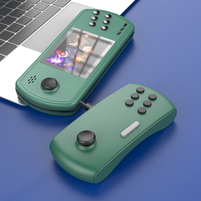 Portable 16-bit Gaming Console with Horizontal Display and High-Performance 3D Joystick.