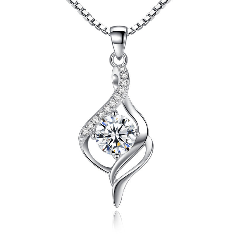 Romantic Love Necklace - 925 Sterling Silver Heart Pendant for Women